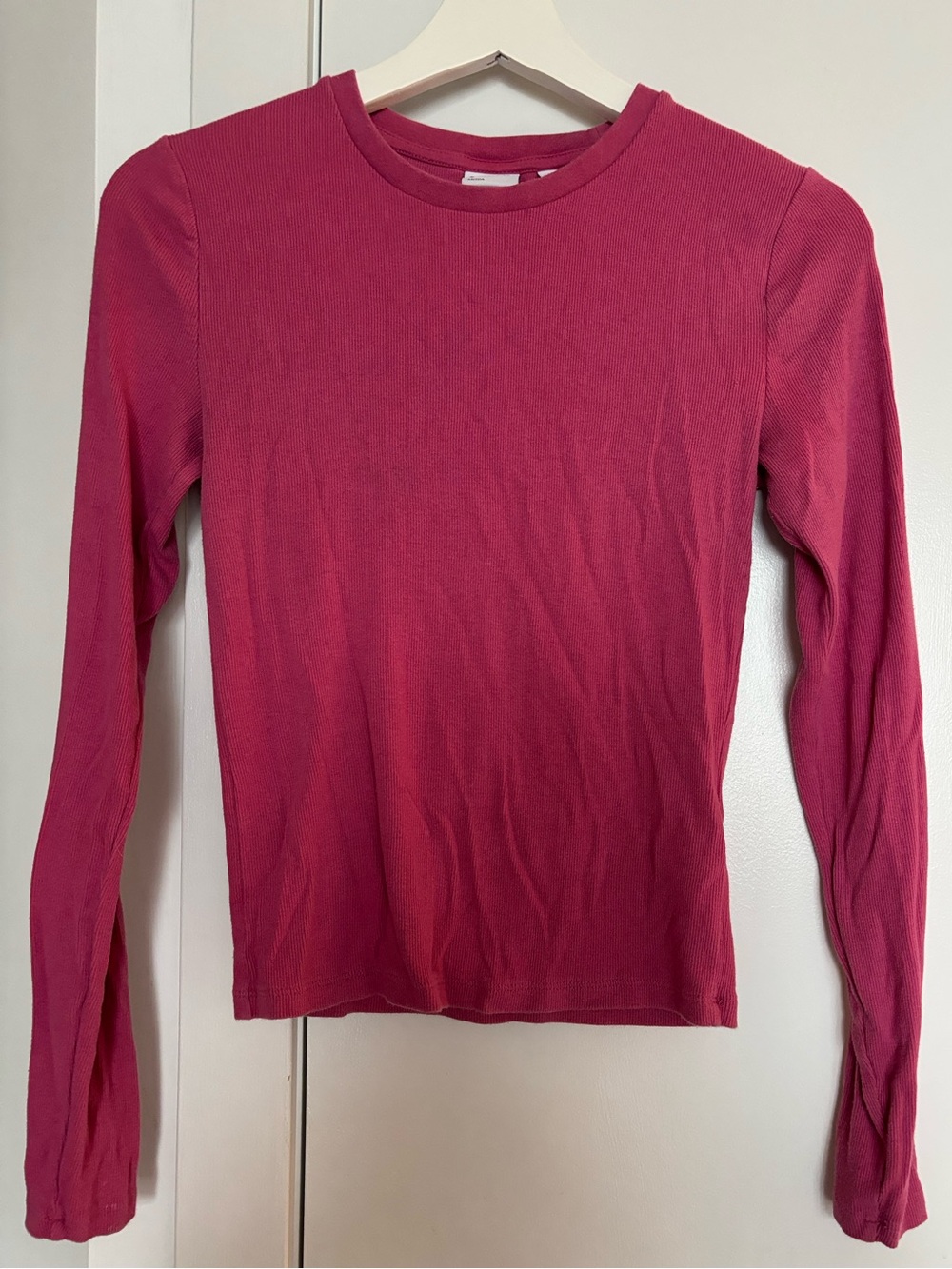 Homestretch™ Crew Rib Longsleeve  - Size Small - Berry Pink